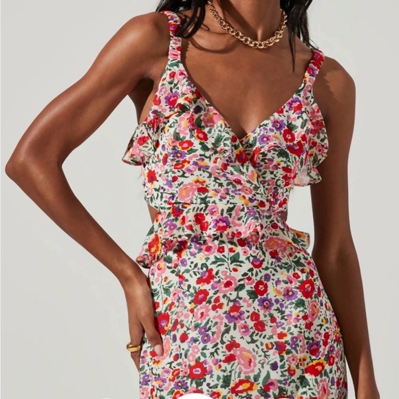 ASTR The Label Wild Cut Out MIDI Dress Size Large - Picture 4 of 7